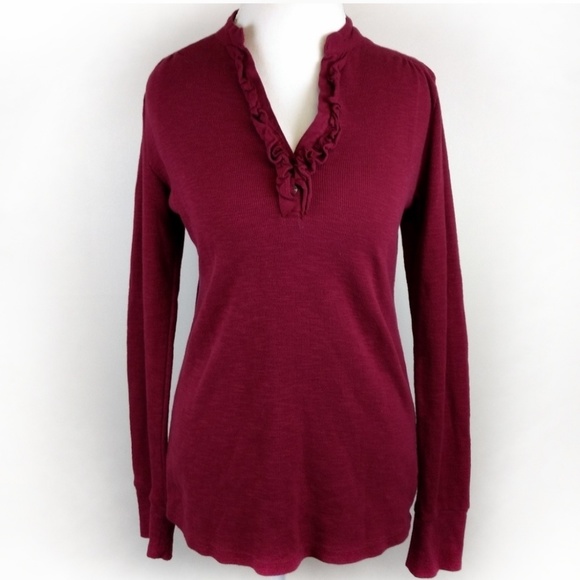 Polo Ralph Lauren Burgundy Long Sleeve Top XL - Picture 2 of 8